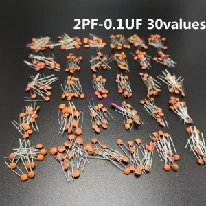 300pcs/lot 50V 2PF-0.1UF 30 valuesX10pcs ceramic capacitor Assorted Kit Electronic Components Package 2pF 30pF 100pF 1nF 10nF
