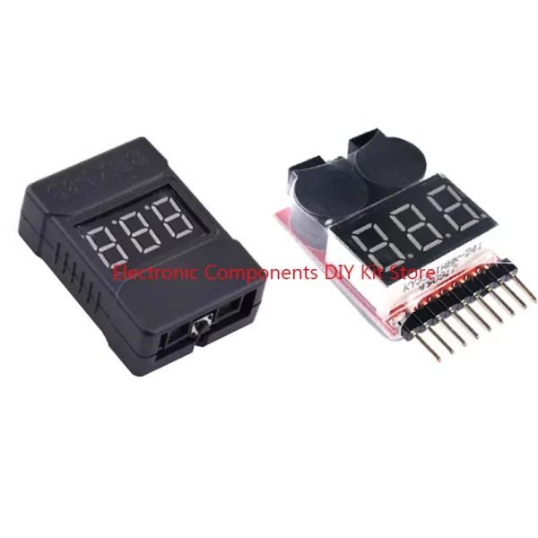 2-in-1 lithium battery power measurement display BB ringing low voltage alarm electric display dual function buzzer 1-8S module