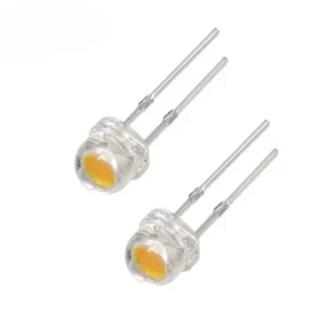 50pcs LED Diode F5 Super Bright Straw Hat LED 5mm Light Emitting Diodes Blue Green Red Yellow White, for DIY Electronic