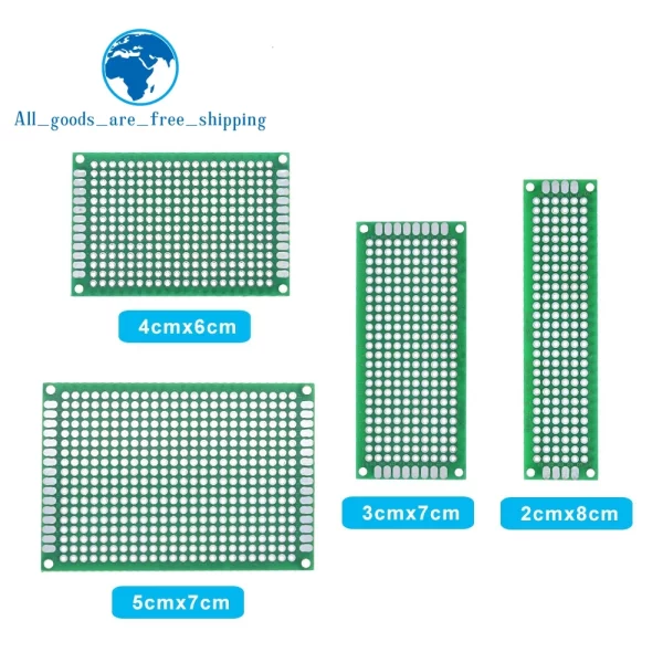 TZT 1SET 4/20PCS 5x7 4x6 3x7 2x8cm double Side Copper prototype Universal Board Fiberglass board for Arduino