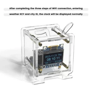 DIY Digital Clock Kit ESP8266 MINI Weather Clock WIFI Soldering Practice Electronic Multifunction Weather Station Electronic Kit