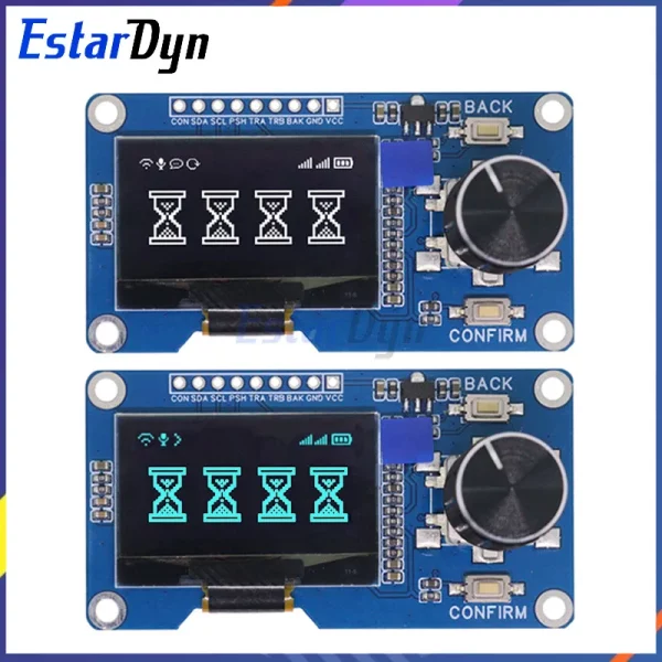 Estardyn 1.3-inch OLED Module White/Blue Button EC11 Rotary Encoder IIC Interface LCD Screen