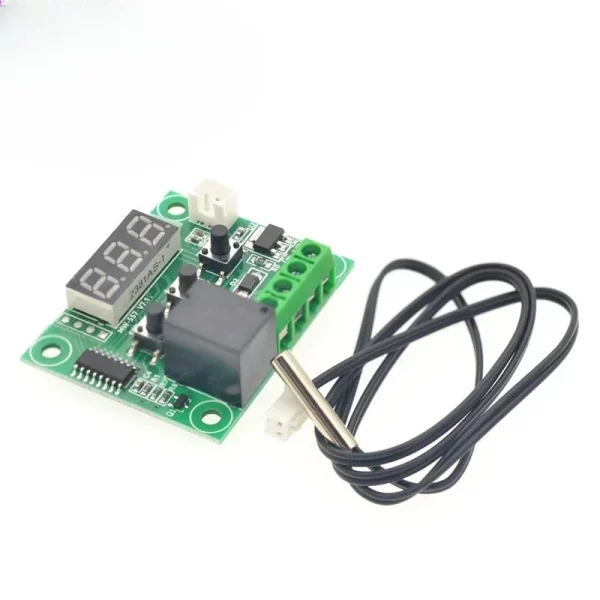 2set Temperature Controller Module with Case, XH W1209 LED Display Digital Thermostat Module with Waterproof NTC Probe