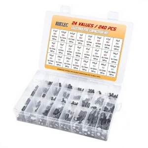 Electrolytic Capacitor Assortment Kit from 0.1uF to 1000uF 10V 16V 25V 50V DIP in-line Aluminum Capacitors Set