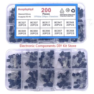 200PCS TO-92 Series Transistor Set 20pcs of each of 10 sizes BC327 BC337 BC517 BC547 BC548 BC549 BC550 BC556 BC557 BC558