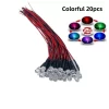 20pcs 5mm Round led diode DC5V-12V Pre-Wired Water Clear Light Emitting Diodes Red Green Blue White Yellow orange purple - 图片 3