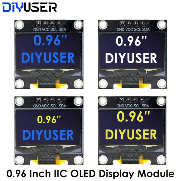 0.96 inch oled IIC Serial White/Blue/Yellow Blue OLED Display Module 128X64 I2C SSD1306 12864 LCD Screen Board for Arduino