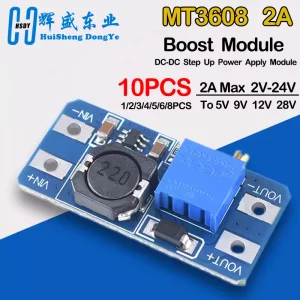 1-10PCS MT3608 Boost Module DC-DC Step Up Converter Booster Power Supply Module Board 2A Max 2V-24V To 5/9/12/28V for Arduino