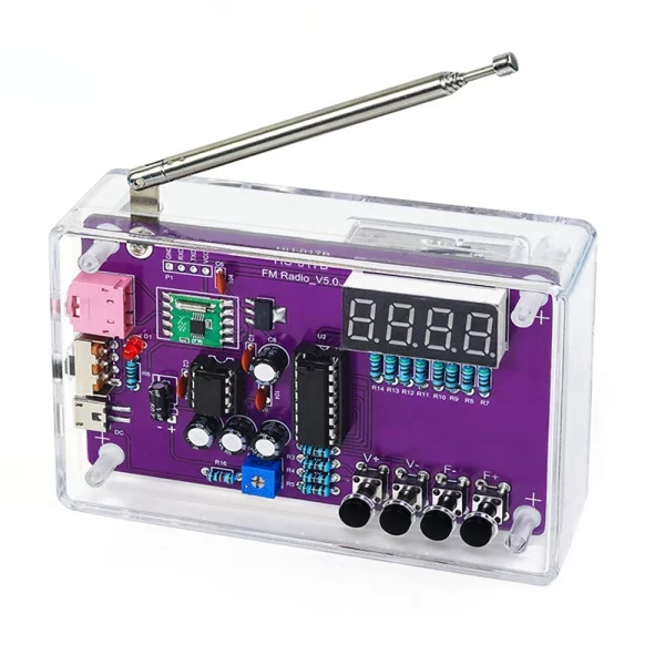 HU-017A / HU-017B Multifunction Radio DIY Kit 87~108MHz FM Adjustable Radio DIY Module LED Digital Display Volume Adjustable